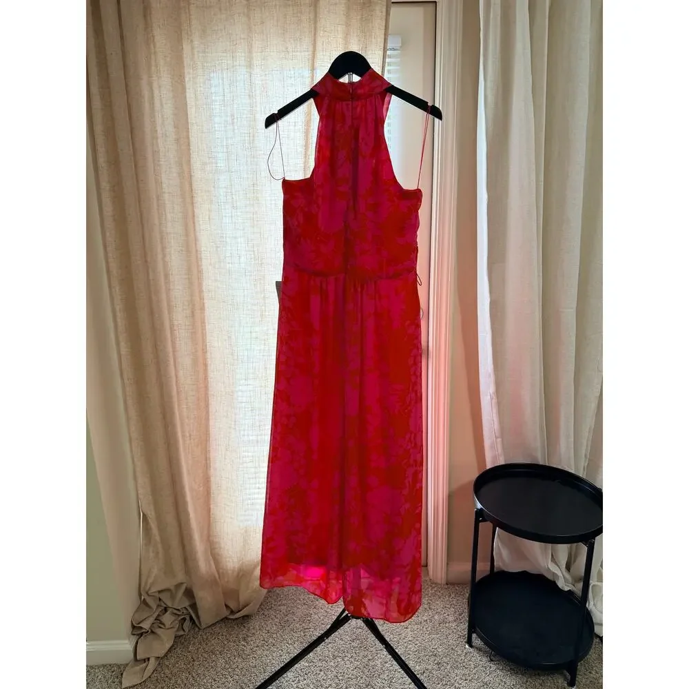 Maggy London NWT cross front haler maxi dress 10